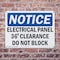 Signmission Electrical Panel 36 Clearance Do Not Block, 10 in W x Rectangle, Plastic OS-2PACK-NS-P-710-L-11664 - alternate 2